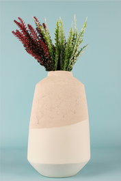 Aberto Design Maceta Decorativa de Cerámica Pintada a Mano Beige BK001
